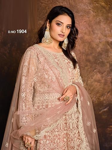 Muslim Bride Indian wedding heavy White Embroidery Designer Long Anarkali dress Abaya net Dress 2962