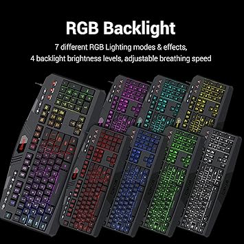 Redragon S101 Gaming Keyboard, M601 Mouse, RGB Backlit Gaming Keyboard, Programmable Backlit Gaming Mouse, Value Combo Set [New Version]