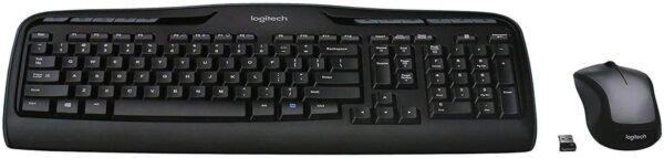 Logitech MK335 Quiet Wireless Keyboard and Mouse Combo - Black/Silver Keyboard and Mouse Combo Wireless, Ambidextrous